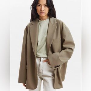 The Frankie Shop Boyfriend Oversized Blazer Desert Taup